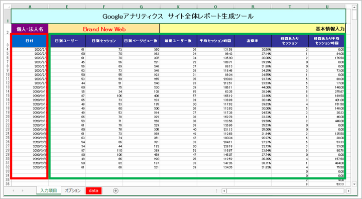 エクスポートデータはそろいましたか？